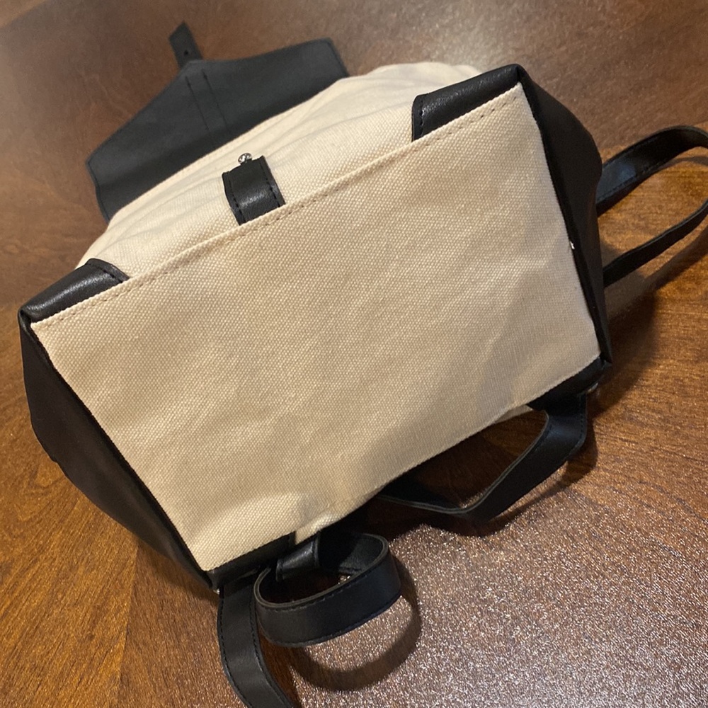 Deux Lux Demi Backpack Canvas Black Vegan Leather. - Picture 3 of 12